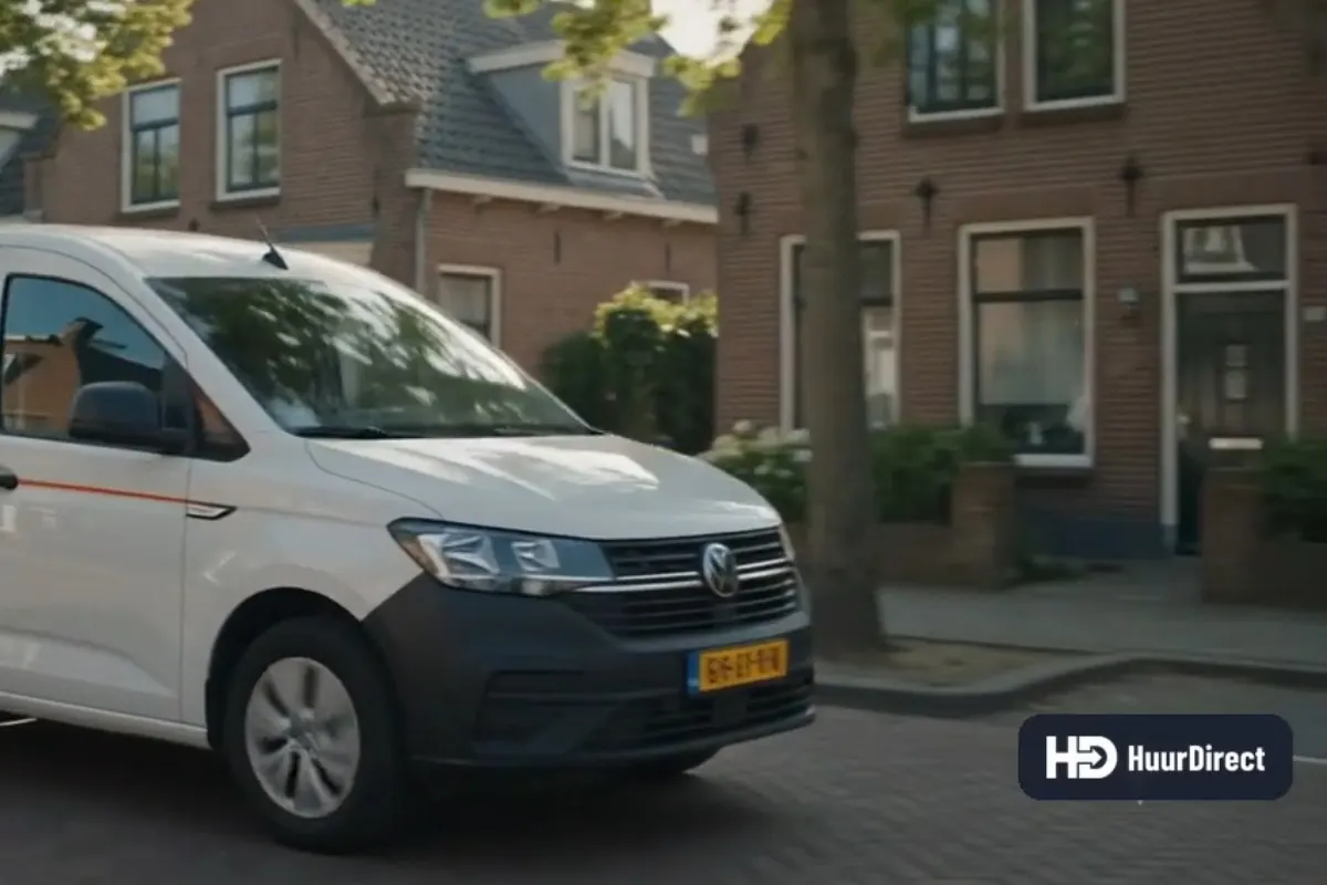 De HuurDirect-bus voor de deur